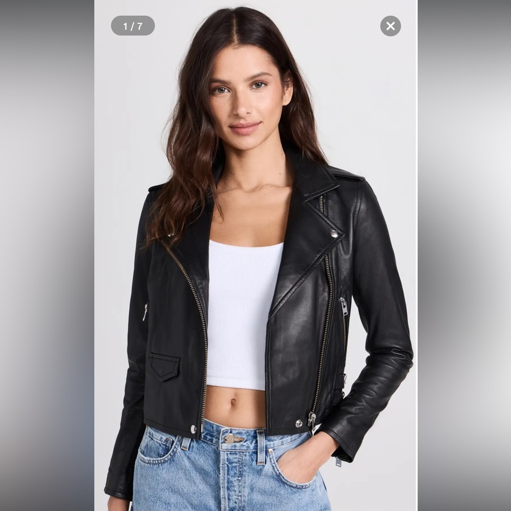 IRO Ashville Leather Jacket in Black 34